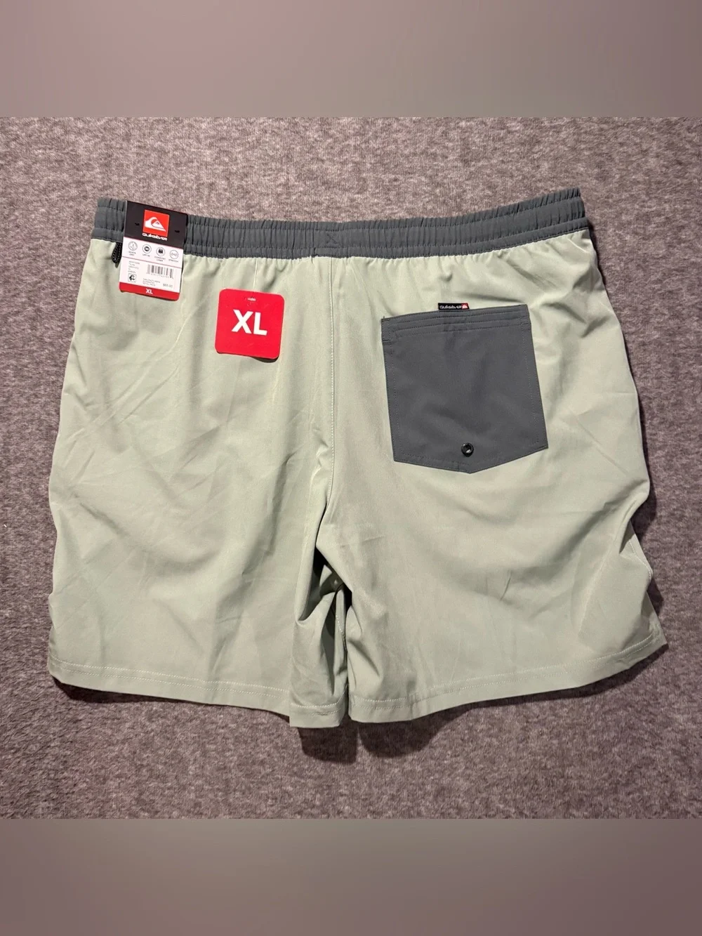 Quicksilver Swim Trunks Shorts Mens XL Green Lined Quick Dry UPF 50 Stretch NWT